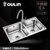 欧琳（OULIN）水槽304不锈钢洗菜盆洗碗池 厨房水池双槽JBS2T-OLWG7200A（CFX001）第2张高清大图