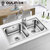 欧琳（OULIN）水槽304不锈钢洗菜盆洗碗池 厨房水池双槽JBS2T-OLWG7200A（CFX001）第3张高清大图