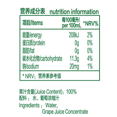 【国美自营】汇源青春版100 %葡萄汁1L*5瓶