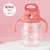希乐儿童水杯tritan宝宝可爱塑料吸管杯男女小学生杯子家用便携手柄款370ml(红色）第2张高清大图