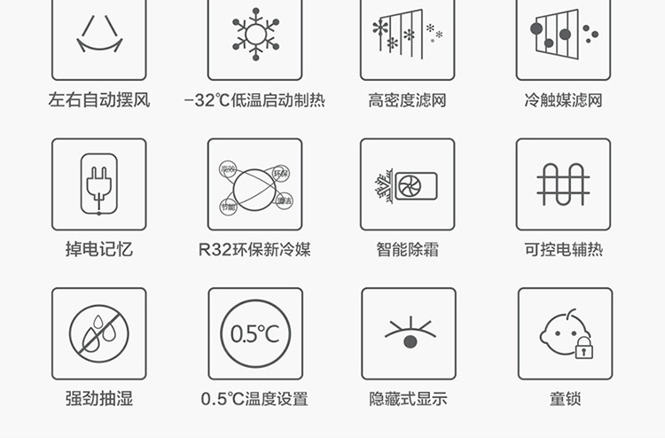 美的空调图标说明图解图片