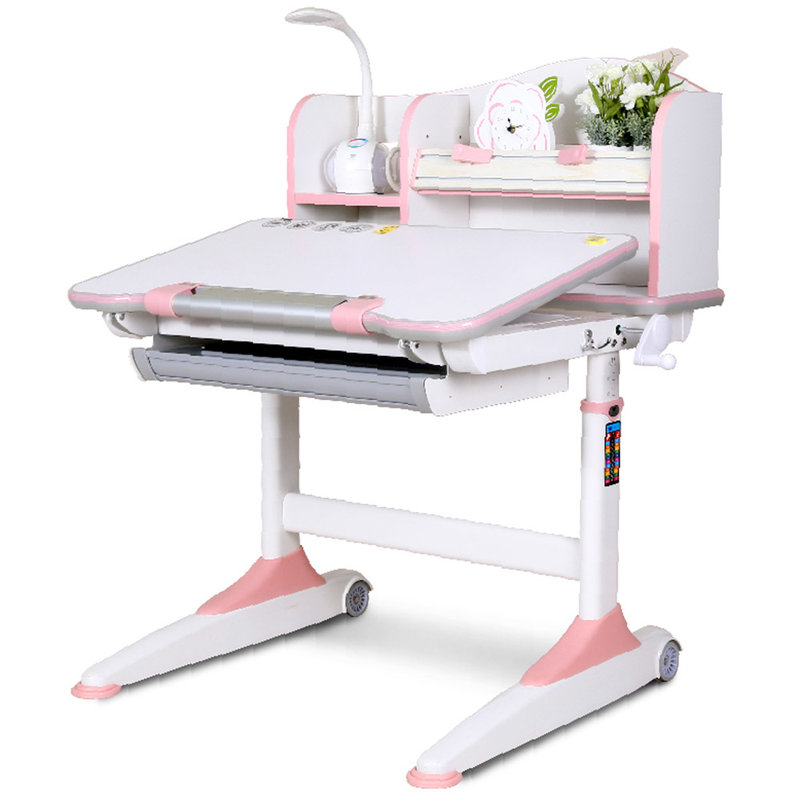 博士有成drz18003多功能学习桌帮助科学用眼可调节高度环保材板粉色