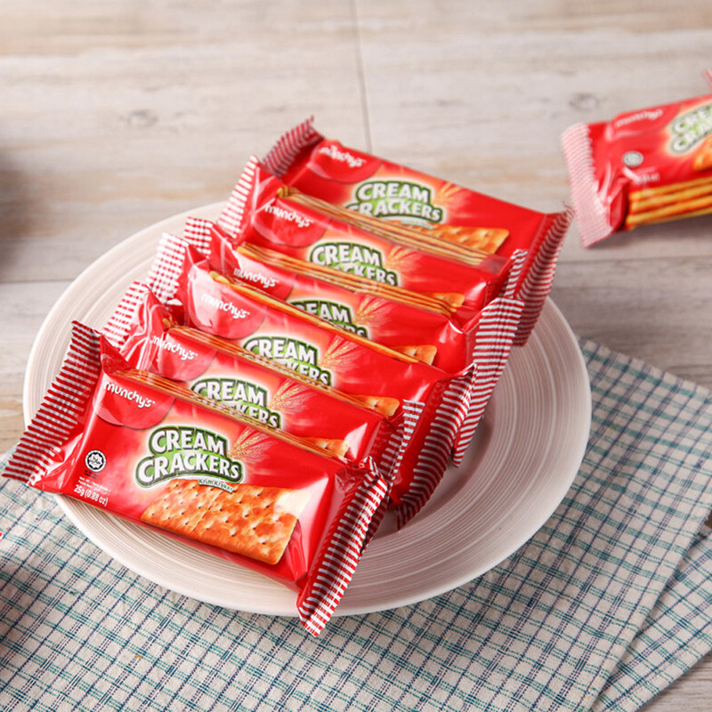 国美自营马来西亚进口马奇新新奶油味苏打饼干450g自营