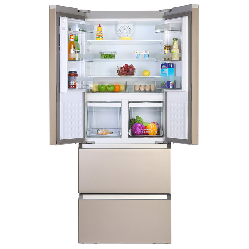 454升变频混冷无霜 多门冰箱(浅金色) 滤膜保湿 零度保鲜 旋转制冰盒