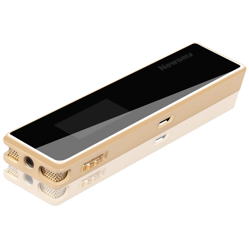 【加赠皮套 两种otg】纽曼录音笔v03 32g金色专业高清降噪ai智能转文