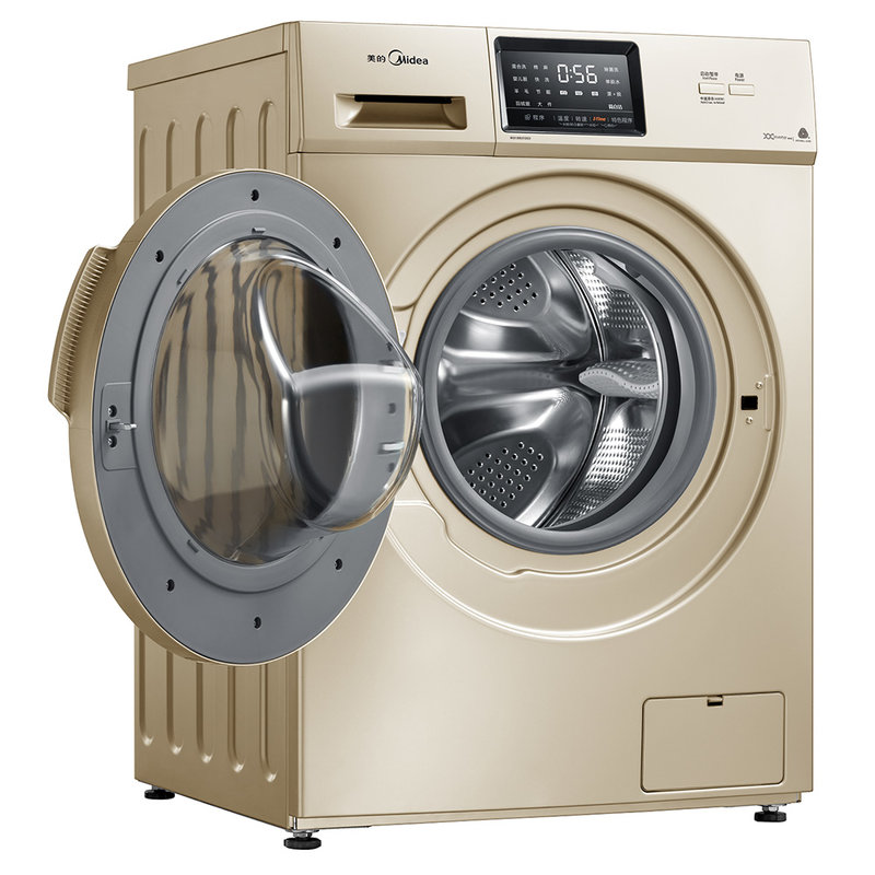 美的midea10公斤多种洗涤程序桶内自洁滚筒洗衣机mg100s31dg5摩卡金