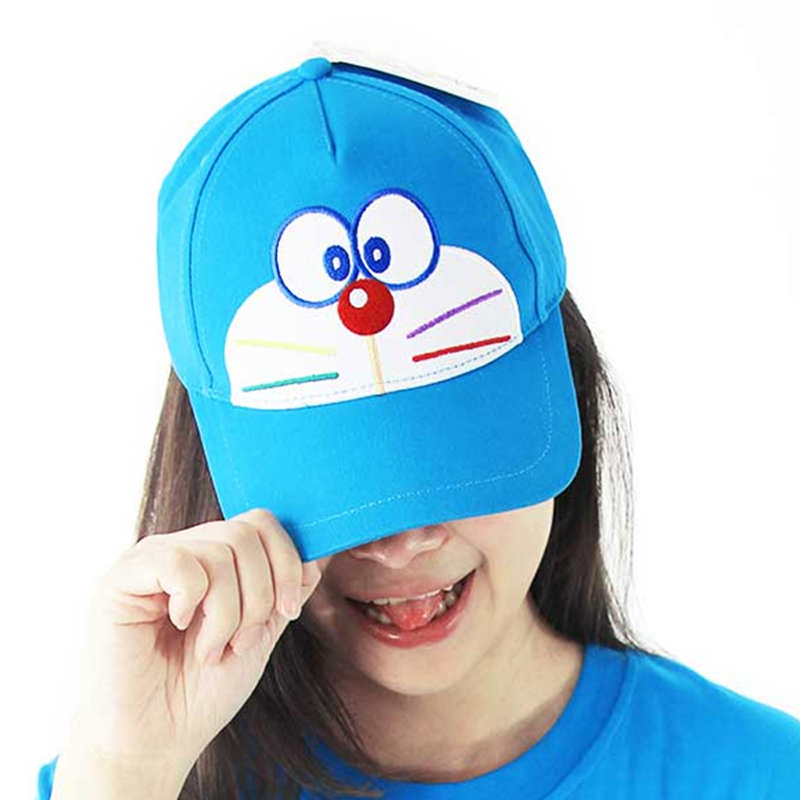 哆啦a梦可爱卡通造型遮阳帽鸭舌帽速干透气儿童款52cm