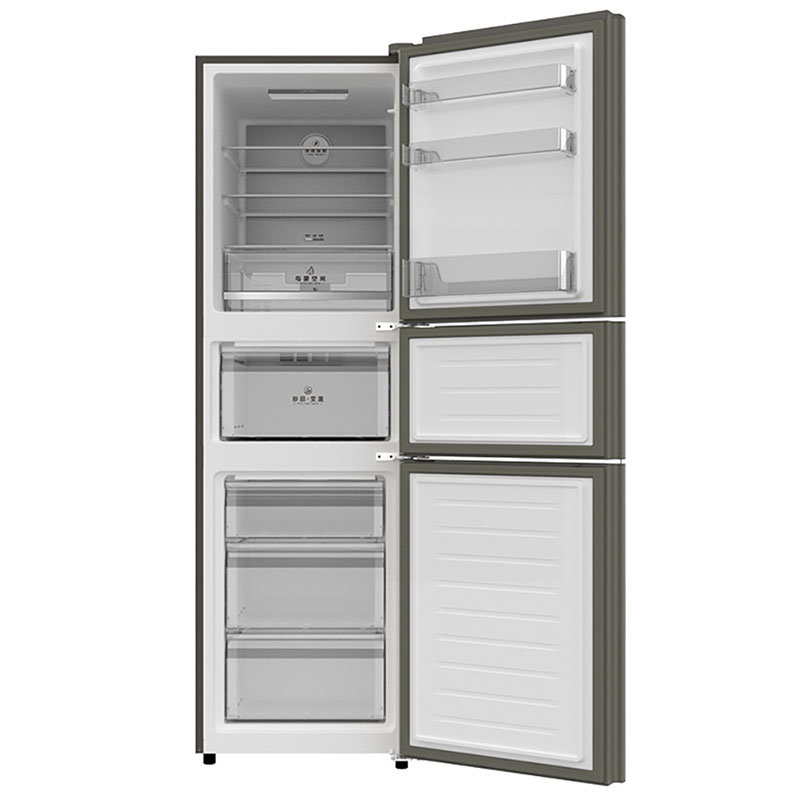 澳柯玛aucmabcd269wpgx269升家用三门风冷冰箱智慧双变频晶钻银