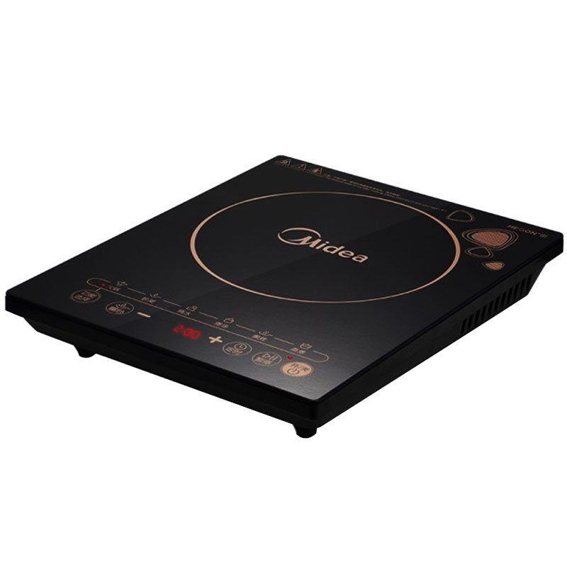 美的midea电磁炉套装家用触控按键黑晶面板多功能大功率电磁灶一键