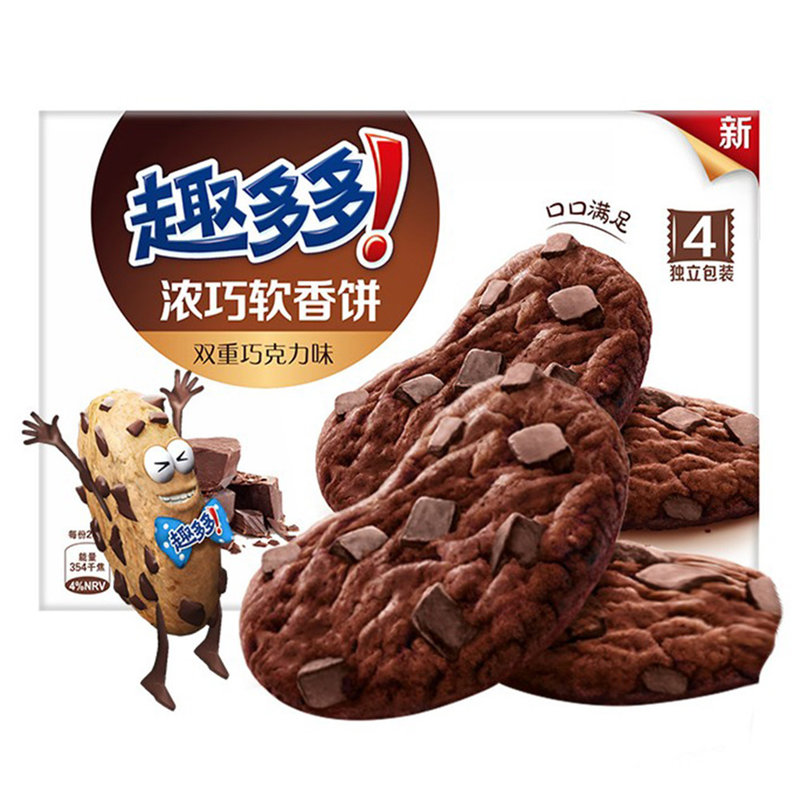 趣多多浓巧软香饼双重巧克力味80g