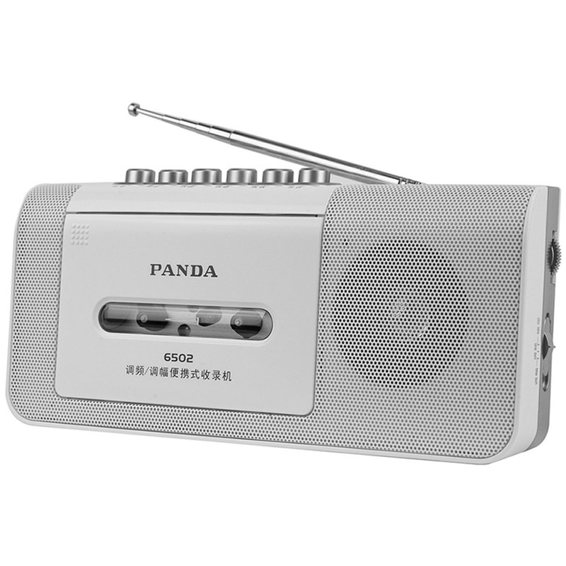 熊猫panda6502便携式收录机时尚小巧内置麦克风录音白色
