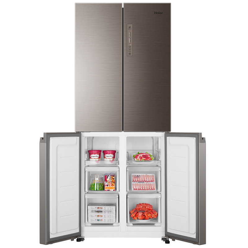 海尔haierbcd403wdgr403升十字门冰箱干湿分储金棕
