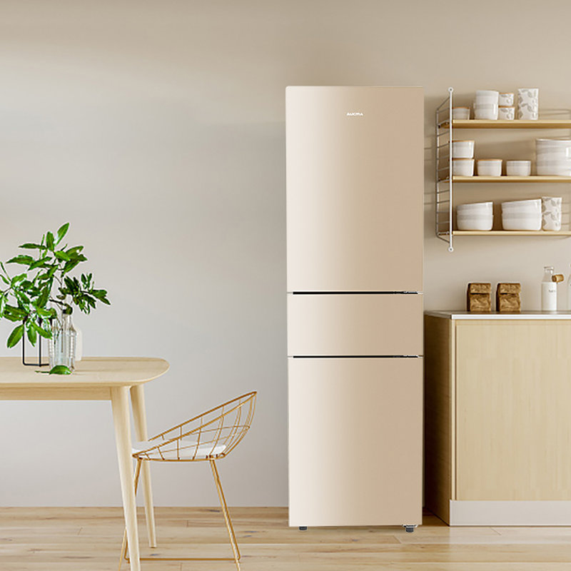 澳柯玛aucma201升三门风冷无霜冰箱实用大冷藏节能省电三门三温纳米银