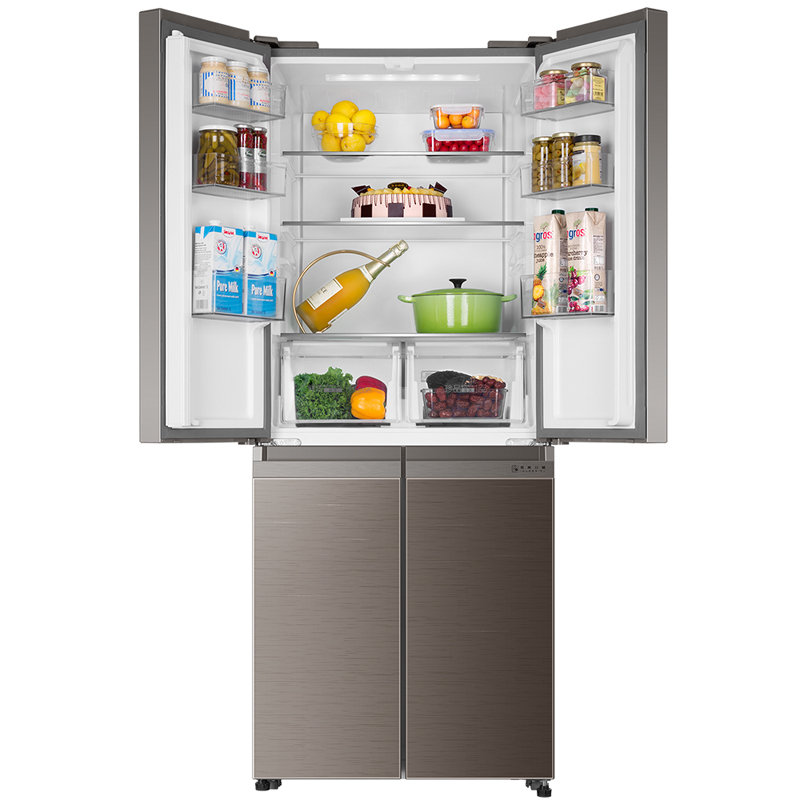 海尔haierbcd403wdgr403升十字门冰箱干湿分储金棕